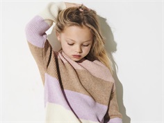 Kids ONLY sepia rose/toasted coconut/crocus petal/whitecap grey striped pullover knit sweater